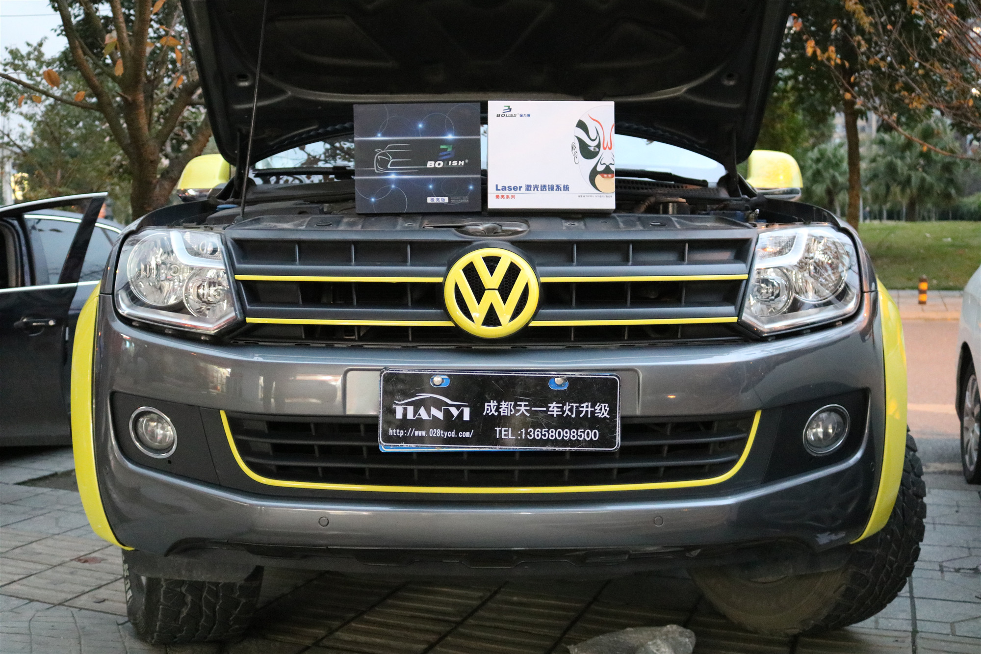 大眾皮卡Amarok車(chē)燈改裝升級(jí)LED激光雙光透鏡大燈